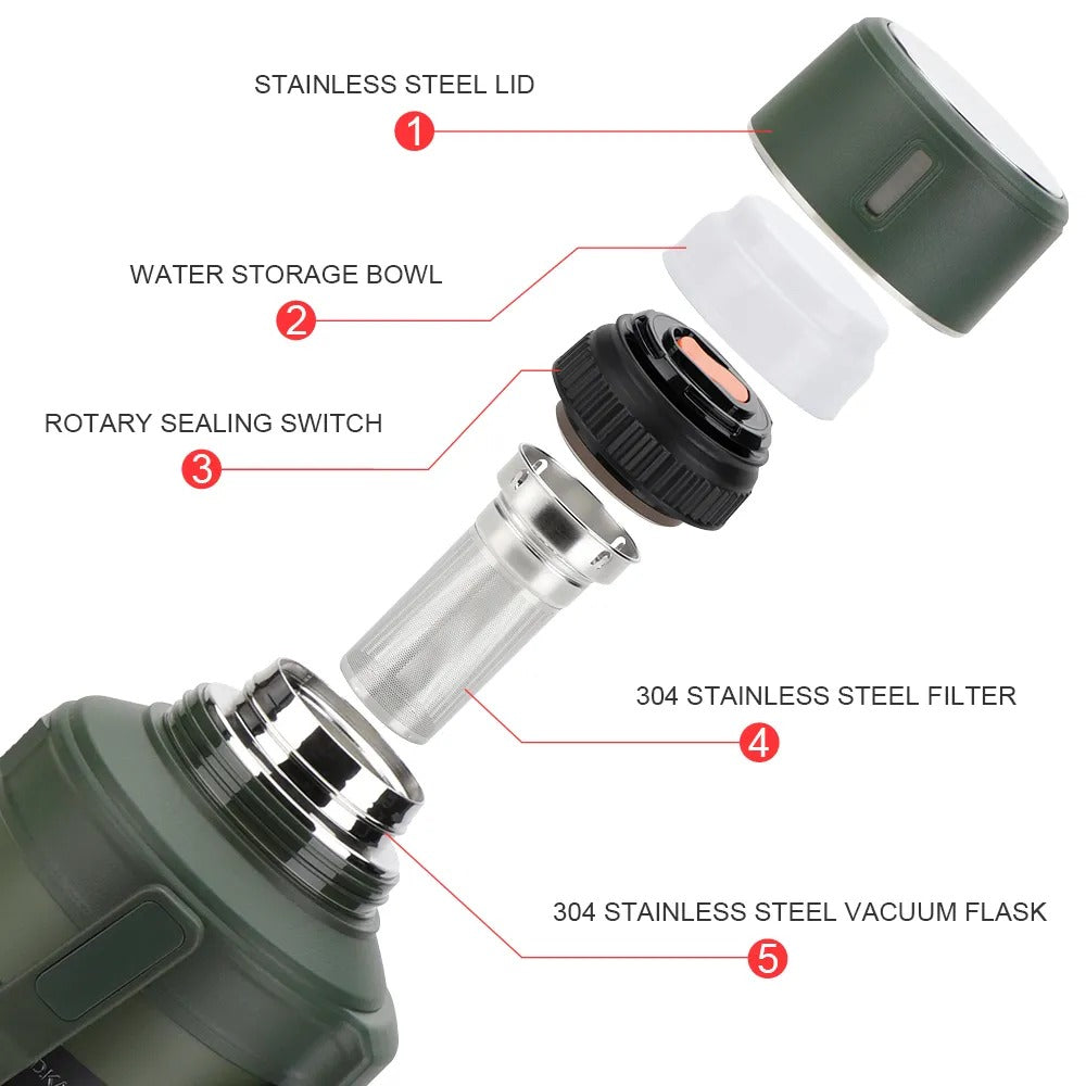 D.kadi KD9104 Vacuum Bottle 4L - Green - Image 4